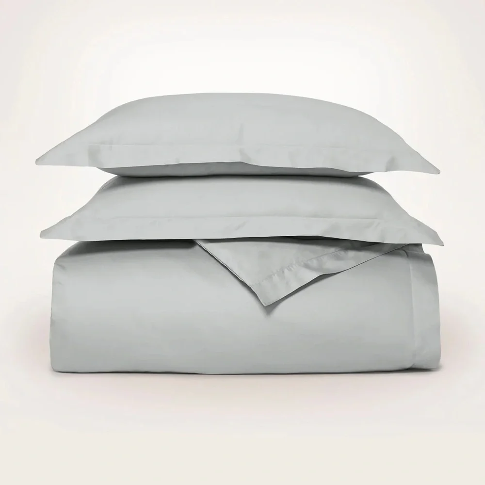 Boll & Branch Signature Hemmed Duvet Cover Set Cotton Bloom White Beige Oak